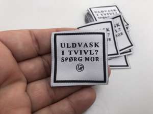 Symærke/strikkemærke - uldvask i tvivl? Spørg mor, 4 stk